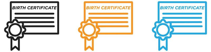 Birth certification logo set collection for web app ui vector