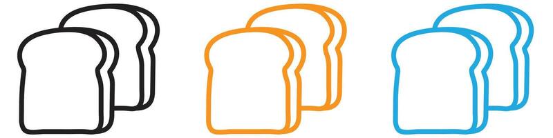 Bread slice logo set collection for web app ui vector