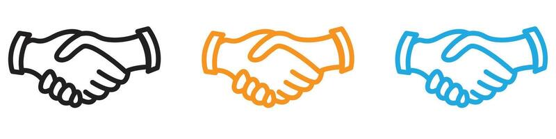 Business agreement handshake logo set collection for web app ui vector