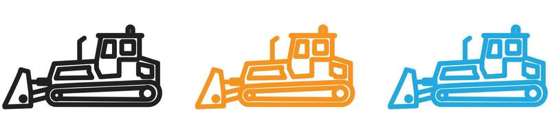 Bulldozer logo set collection for web app ui vector