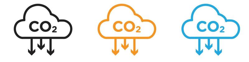 CO2 reduction logo set collection for web app ui vector