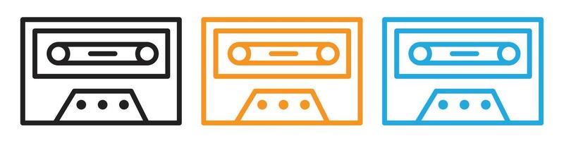 Cassette tape logo set collection for web app ui vector