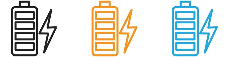 Charging battery logo set collection for web app ui vector