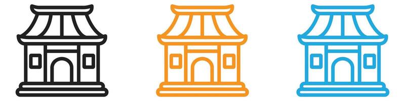 Chinese temple logo set collection for web app ui vector