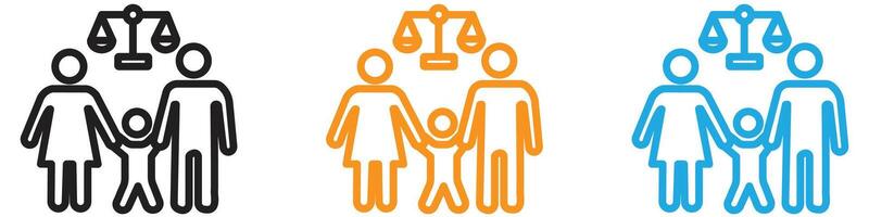 Child custody logo set collection for web app ui vector