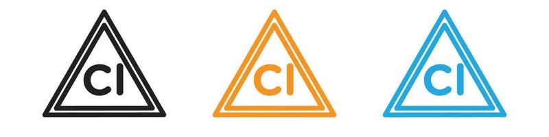 Chlorine bleach logo set collection for web app ui vector