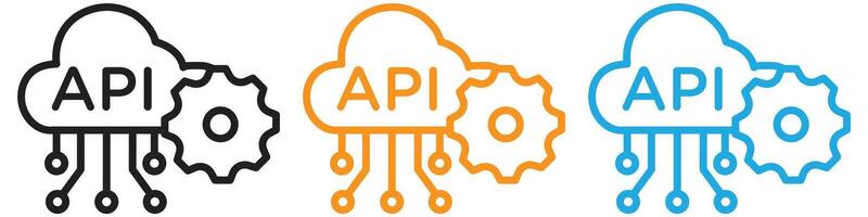 Cloud API logo set collection for web app ui vector