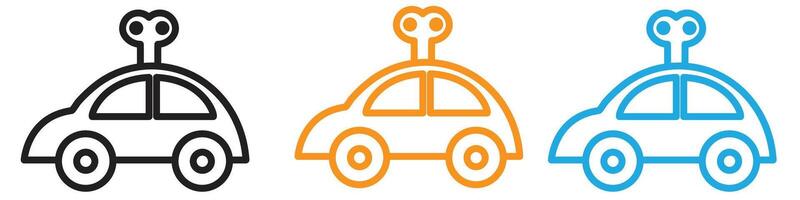 Clockwork car toy logo set collection for web app ui vector
