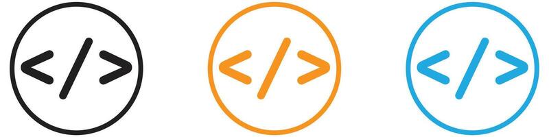 Coding logo set collection for web app ui vector