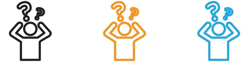 Confusing man logo set collection for web app ui vector