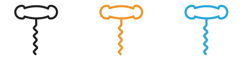 Corkscrew opener logo set collection for web app ui vector