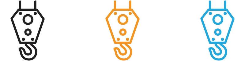 Crane hook logo set collection for web app ui vector