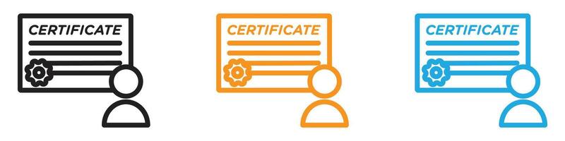 Course completion certificate logo set collection for web app ui vector