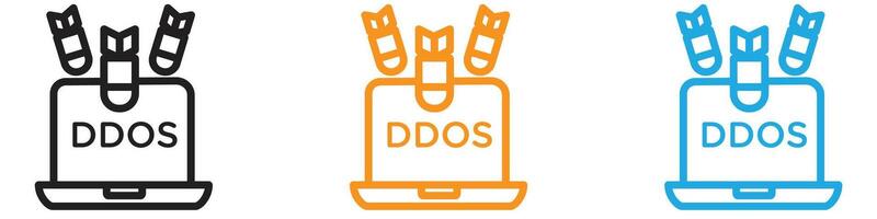 Ddos logo set collection for web app ui vector