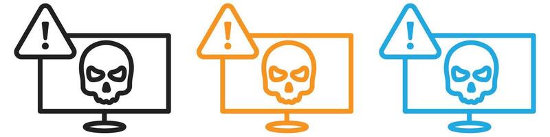 Cyber crime logo set collection for web app ui vector