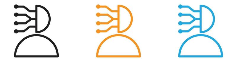 Cyborg logo set collection for web app ui vector