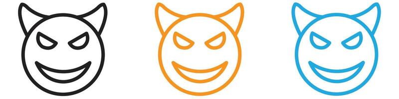 Demon devil logo set collection for web app ui vector