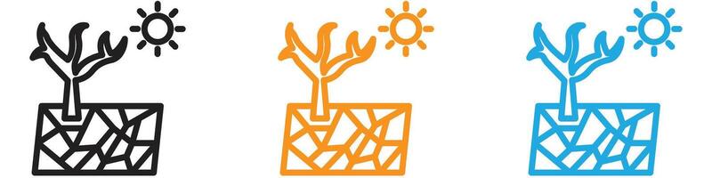 Drought logo set collection for web app ui vector