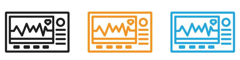 ECG monitor logo set collection for web app ui vector