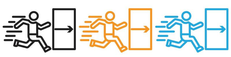 Emergency exit logo set collection for web app ui vector