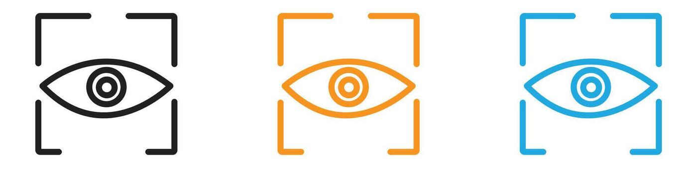 Eye scanner logo set collection for web app ui vector