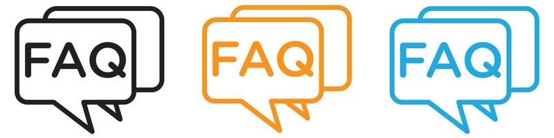 FAQ logo set collection for web app ui vector