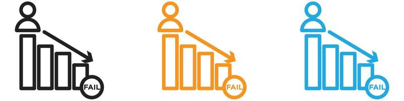 Fail or failure logo set collection for web app ui vector