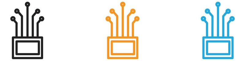 Fiber optic cable logo set collection for web app ui vector