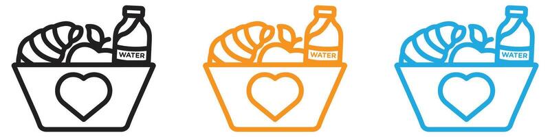 Food donation logo set collection for web app ui vector