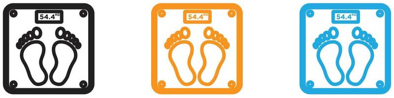 Footprint on weight scale logo set collection for web app ui vector