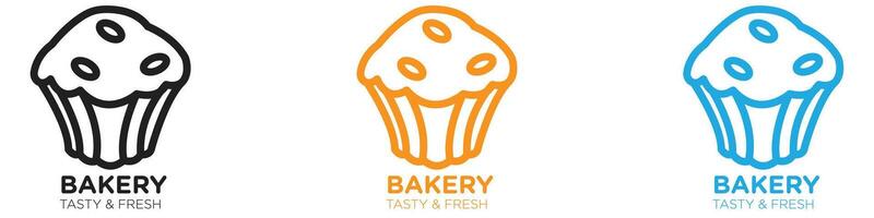Fresh bakery pastry shop logo set collection for web app ui vector