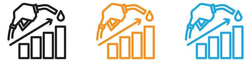 Fuel price increase logo set collection for web app ui vector