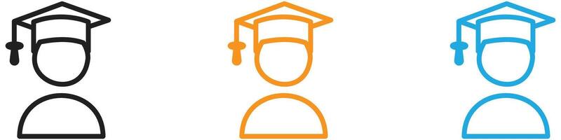 Graduated student logo set collection for web app ui vector