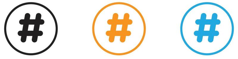 Hashtag logo set collection for web app ui vector
