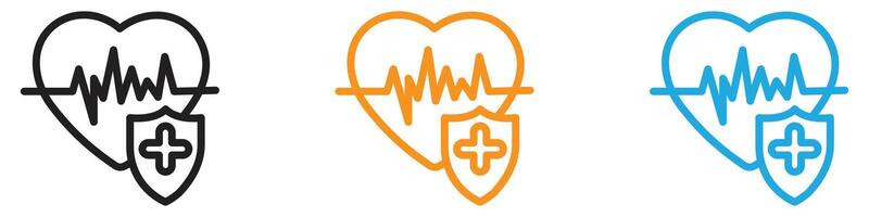 Health insurance logo set collection for web app ui vector