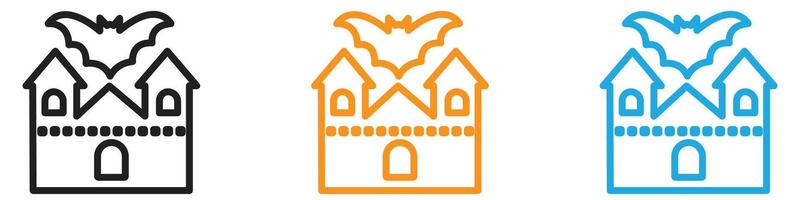 Haunted house logo set collection for web app ui vector