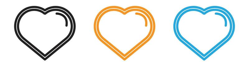 Heart logo set collection for web app ui vector