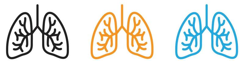Human lungs logo set collection for web app ui vector