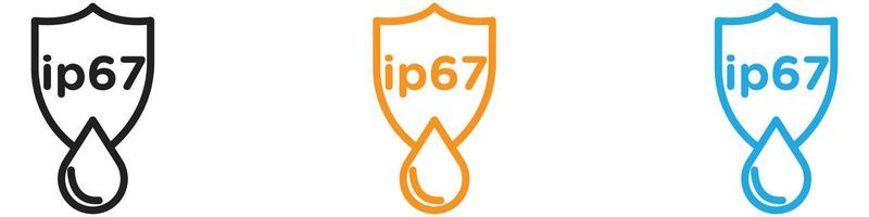 IP67 waterproof logo set collection for web app ui vector