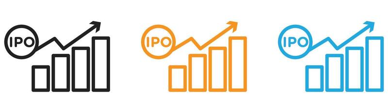 IPO Initial public offering logo set collection for web app ui vector