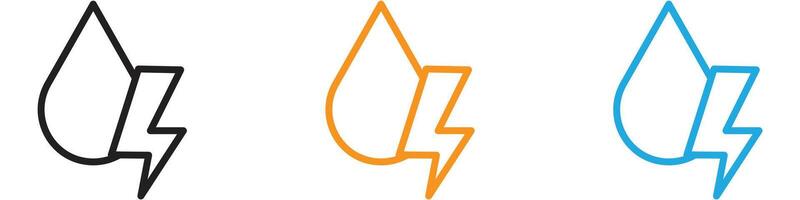 Hydroelectric energy logo set collection for web app ui vector
