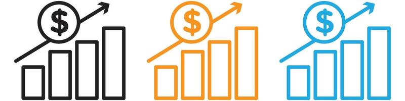 Increase money logo set collection for web app ui vector