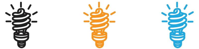 Led light bulb logo set collection for web app ui vector
