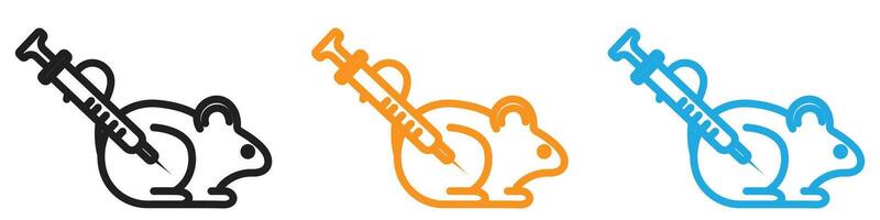 Lab rat experiment logo set collection for web app ui vector