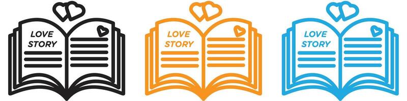 Love story logo set collection for web app ui vector