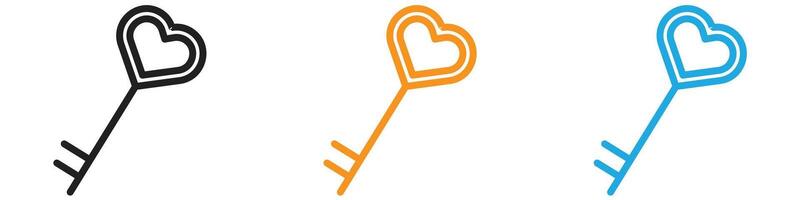 Love key logo set collection for web app ui vector