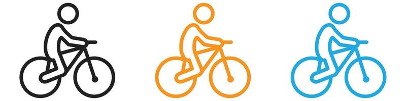 Man on bicycle logo set collection for web app ui vector