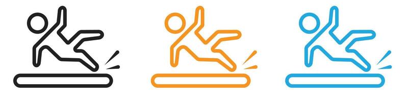 Man slide on slope logo set collection for web app ui vector