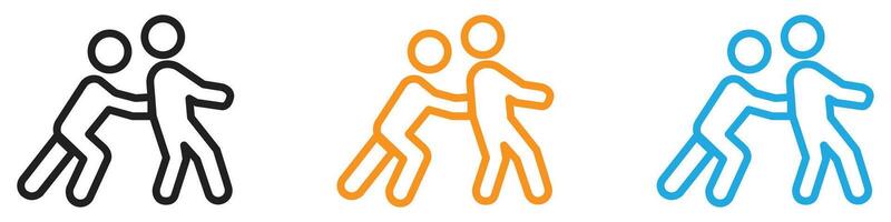 Man pushing another person logo set collection for web app ui vector