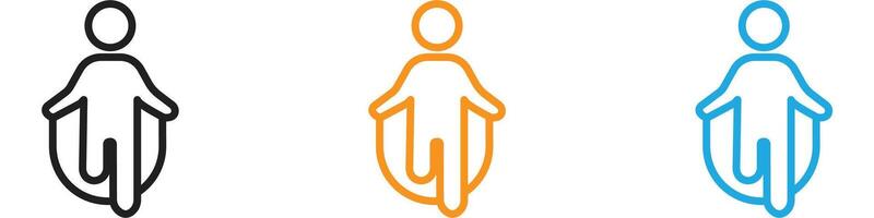 Man jumping with skipping rope logo set collection for web app ui vector